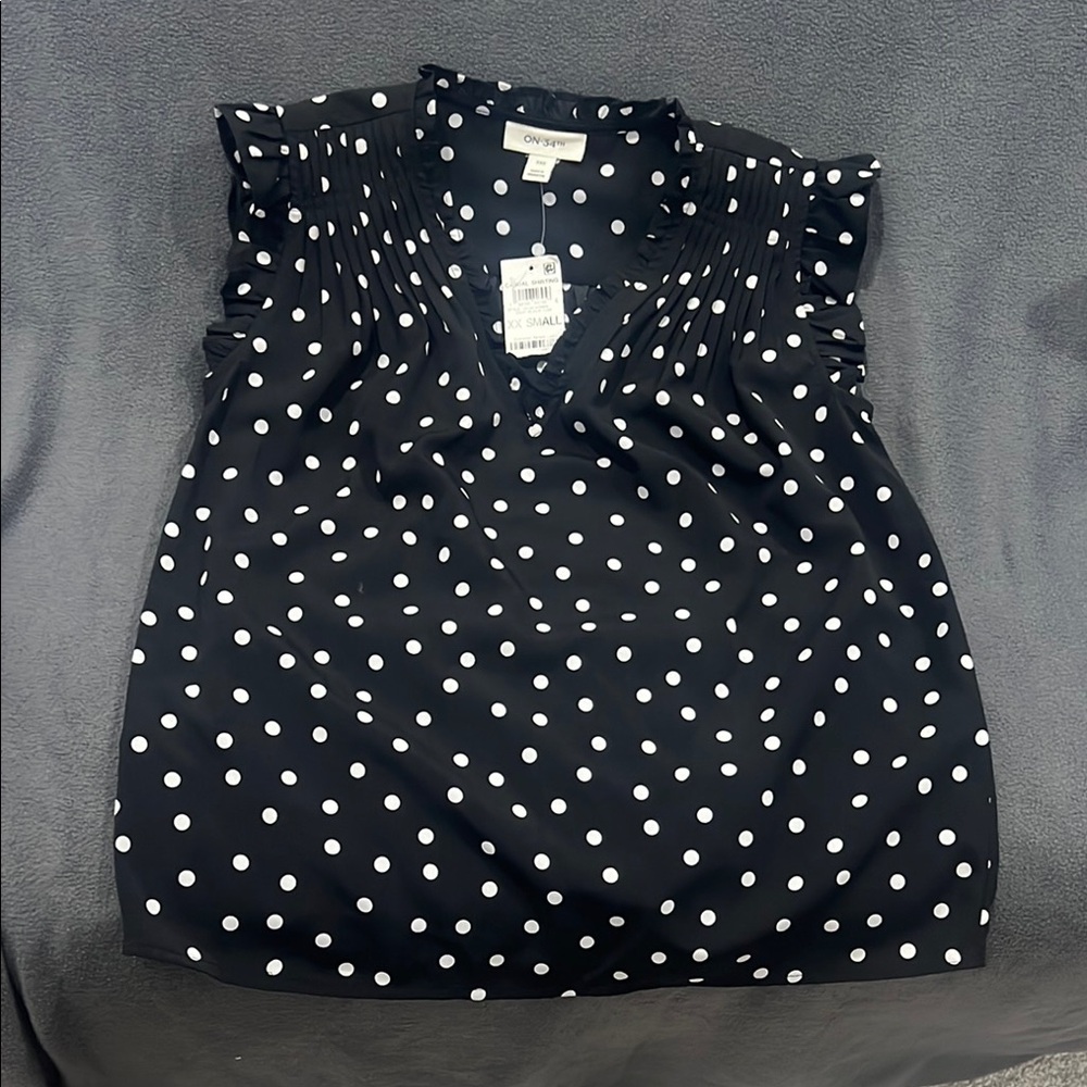 Black Polka Dot Women's Top